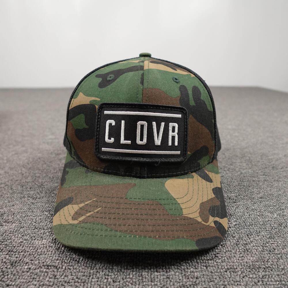 CLOVR Hat Cap Snap Back Mens One Size Green Camo Mesh Trucker Baseball